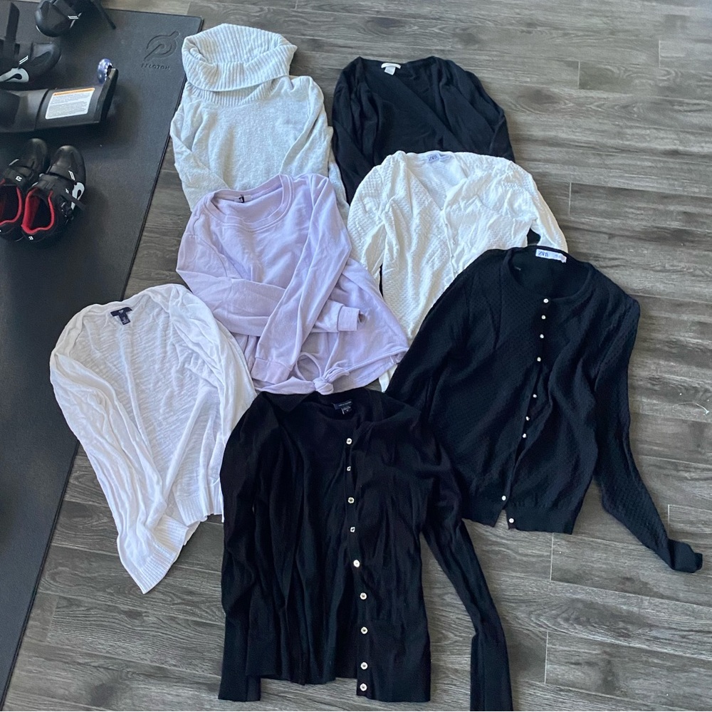 LOT of cardigan sweaters!!